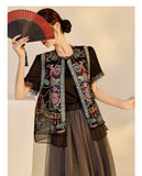 Silk Alaya Blooming Embroidery Qipao Cheongsam Vest Top