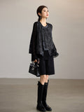 Oriana Black Beaded Cotton Vest Cheongsam