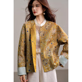 Juliana Olive Yellow Embroidered Cheongsam Top
