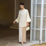 Oriana Cloud Apricot Relaxed Fit Cheongsam Top