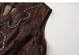 Muse Brown Embroidered Cheongsam Vest