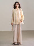 Aldebaran Apricot Yellow Jacquard Cheongsam Top