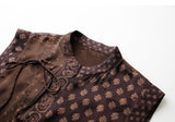 Quintessa 2-Piece Flower Brown Printed Cheongsam Set