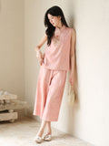 Sana 2-Piece Peach Chiffon Cheongsam Top