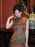 Hyacinth Fragrant Jacquard Cheongsam Dress