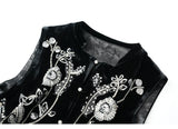 Ursula Black Sequin Embroidered Vest Cheongsam