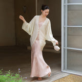 Ophelia Outer Wrap Cloud Apricot Shadow Cheongsam