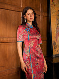 Lace Red Jacquard Slim-Fit Cheongsam