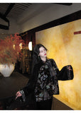 Chiffon Unique Embroidered Velvet Cheongsam Qipao Jacket