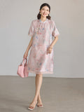 Penelope Pink Embroidered Cheongsam Dress