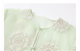 Silk Chrysanthemum Glamorous Embroidery Qipao Cheongsam Three Piece