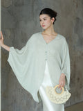 Charm Chic Rayon Jacquard Cheongsam Blouse Bat Sleeve Qipao