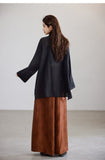 Ella Black Beaded Modern Shirt Cheongsam