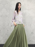 Cecilia Purple Chiffon Gradient Cheongsam Top