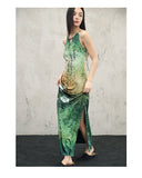 Valencia Print Vintage High-Slit Cheongsam Dress