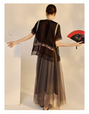 Silk Alaya Blooming Embroidery Qipao Cheongsam Vest Top