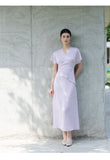 Marigold Light Purple Slim Fit Cheongsam Dress