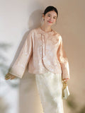 Mimosa Light Apricot Jacquard Cheongsam Top