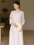 Giselle 2-Piece Ceramic Pink Top and Pants Cheongsam