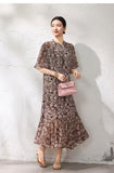 Felicity Flower Brown Mermaid Cheongsam Dress