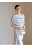 Anemone Ice Silver Jacquard Cheongsam Dress