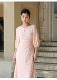 Rita Cherry Blossom Pink Cheongsam Dress