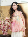 Tao Light Rose Floral Jacquard Cheongsam Top