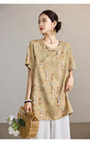 Song Yellow Jacquard Cheongsam Top
