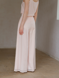 Diadem Camellia Pink Ramie Cheongsam Pants