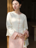 Daniella Crabapple Textured Cheongsam Top