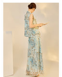 Larkspur Good-Looking Qipao Cheongsam Two Piece