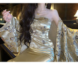 Thea Grand Gilded Bead Embroidered Cheongsam Qipao Two-Piece Set