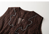 Muse Brown Embroidered Cheongsam Vest