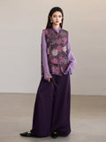 Yasmin Lavender Purple Jacquard Cheongsam Top