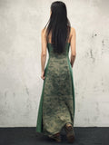 Celandine Green Vintage Print Cheongsam Dress