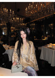 Celandine Charismatic Silk Velvet Cheongsam Qipao Beaded Embroidery Coat