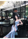 Xiomara Lavish Embroidered Lace Cheongsam Qipao Two-Piece Set
