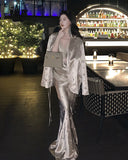 Thalia Ornate Heavy Duty Acetate Beaded Cheongsam Qipao Two-Piece Set