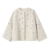 Clarice Light Gray Embellished Cheongsam Coat