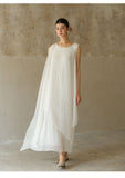 Prime Wind White Asymmetrical Cheongsam Dress