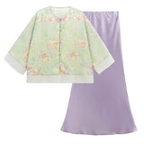 Longevity 2-Piece Jacquard Cheongsam Set