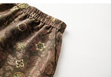 Celeste 2-Piece Yellow Coffee Jacquard Top Cheongsam