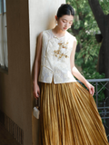 Dusk 2-Piece Gold Floral Cheongsam Top
