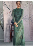 Giselle Green Stretch Knit Cheongsam Dress