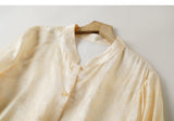 Aldebaran Apricot Yellow Jacquard Cheongsam Top