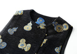 Xandra Black Jacquard Cheongsam Vest