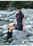 Eminent Black Peony Gradient Cheongsam Dress