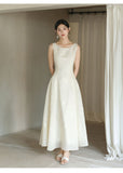 Valencia Foggy Apricot Sequin Embroidered Cheongsam Dress