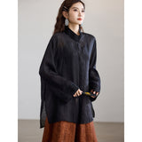 Ella Black Beaded Modern Shirt Cheongsam