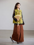 Anemone Yellow Green Lace Cheongsam Vest